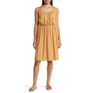 Caslon Women’s Textured Midi Sundress, Bronze Yellow, XS